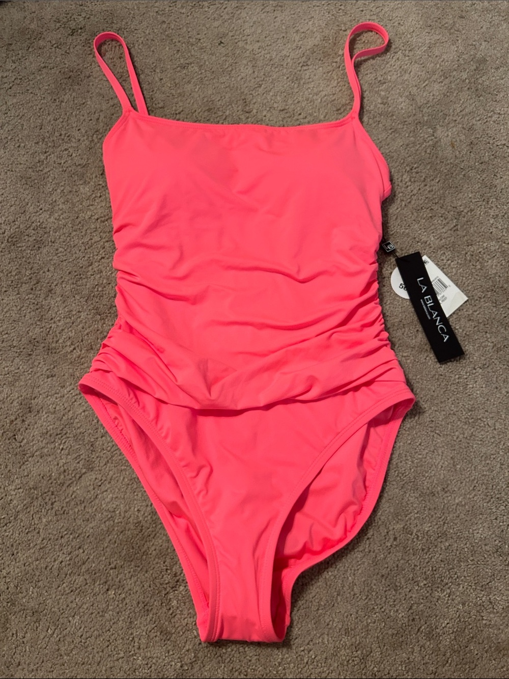‼️NWT‼️La Blanca Neon Coral-Pink One-Piece Swimsuit